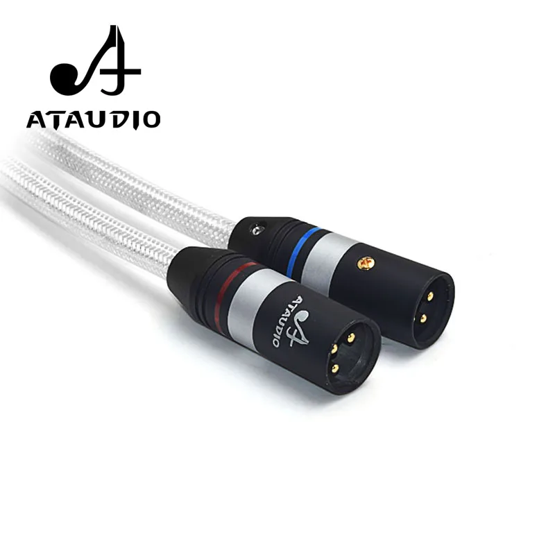 Высококачественный серебристый и медный аудиокабель ATAUDIO Hifi XLR 2 штырь