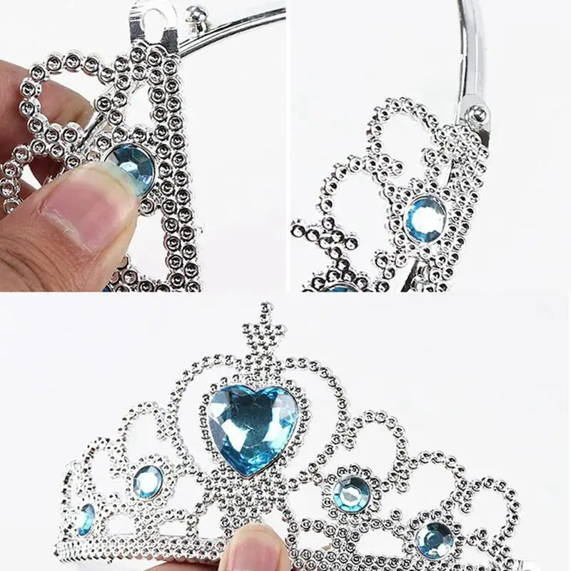 Для девочек 2 шт./компл. Принцесса Эльза \'s Tiara аксессуары для детей Алмазные коронки+ Эльза волшебные палочки для девочек для рождественской вечеринки, подарок на праздник