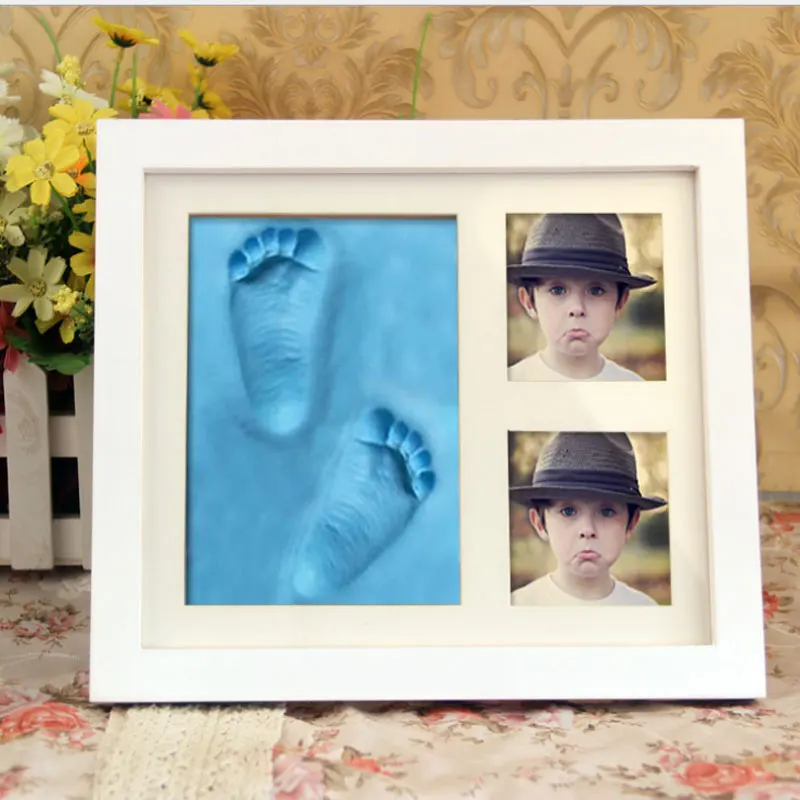 Винтажная детская фоторамка с принтом сделай сам изображением отпечатка ноги