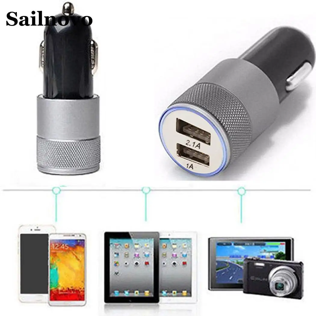 2.1A 1A Dual USB Автомобильное Зарядное устройство Универсальный Интеллектуальный