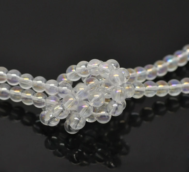 Doreen Box hot- 5 Strands Clear Round Glass Loose Beads 6mm( 2/8&quot) Dia. (B21220) | Украшения и аксессуары