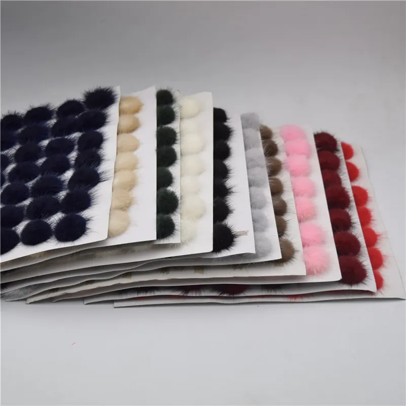 Помпоны из меха норки 20 шт. 40 мм розовый серый два цвета|mink ball|mink fur balldiy jewelry findings |