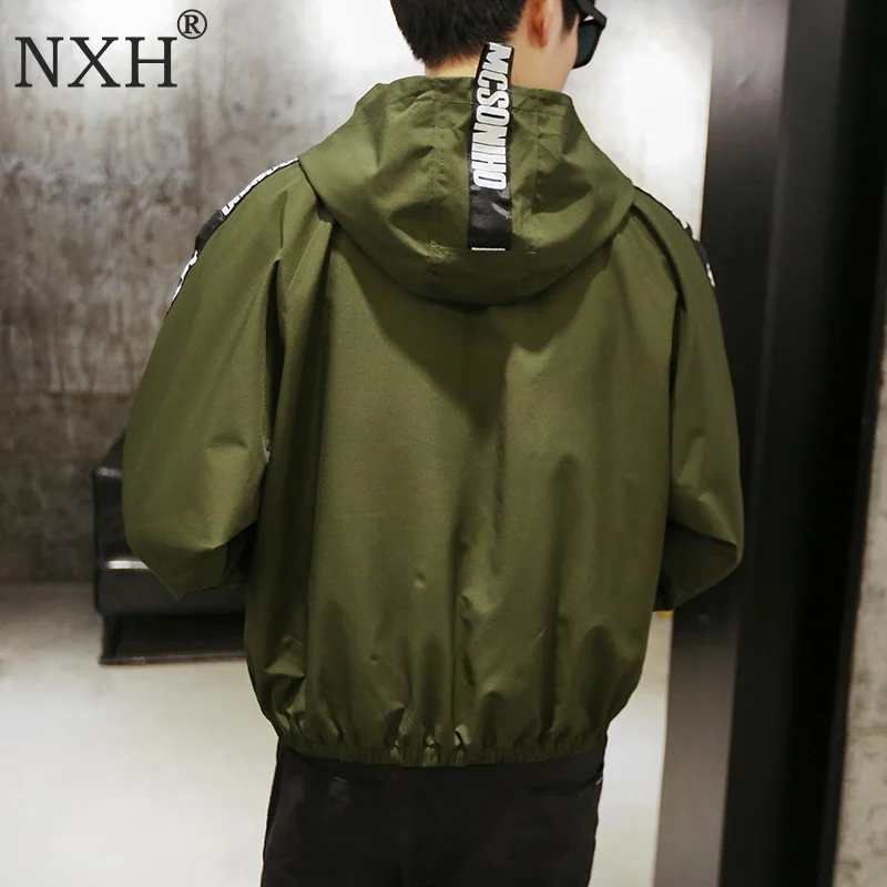 NXH куртка-бомбер для мужчин пилот с ArmyGreen черный тонкий ветровка Куртка бомбер M-3XL