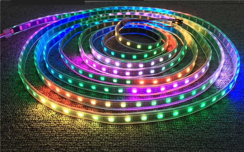 WS2811 Светодиодная Пиксельная полоса света 30/60 светодиодов/м ws2811 ic 5050 RGB лента DC12V