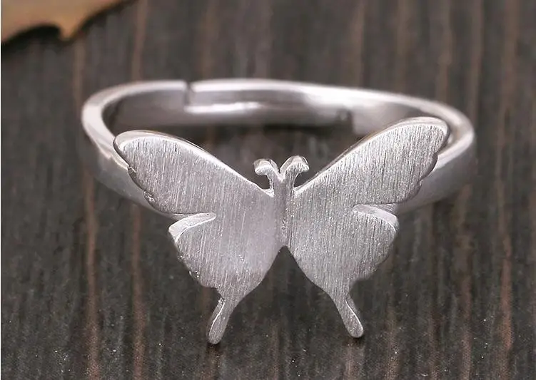 Bohemian Fashion Silver Color Butterfly Rings For Women Girls Big Finger Ring Bridal Jewelry joyas de plata | Украшения и