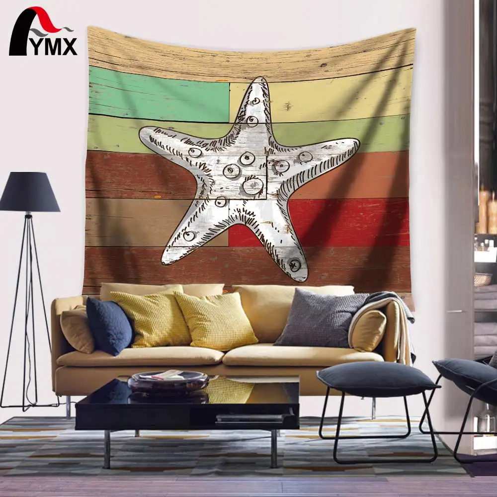 Домашний текстиль гиппокамп раковины Раковины Морская звезда Краб гобелен