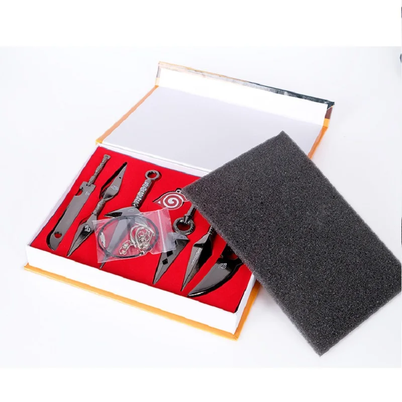 Наруто мини металлическое оружие Модель Hatake Kakashi Deidara Kunai Shuriken меч кунай нож 7 шт.