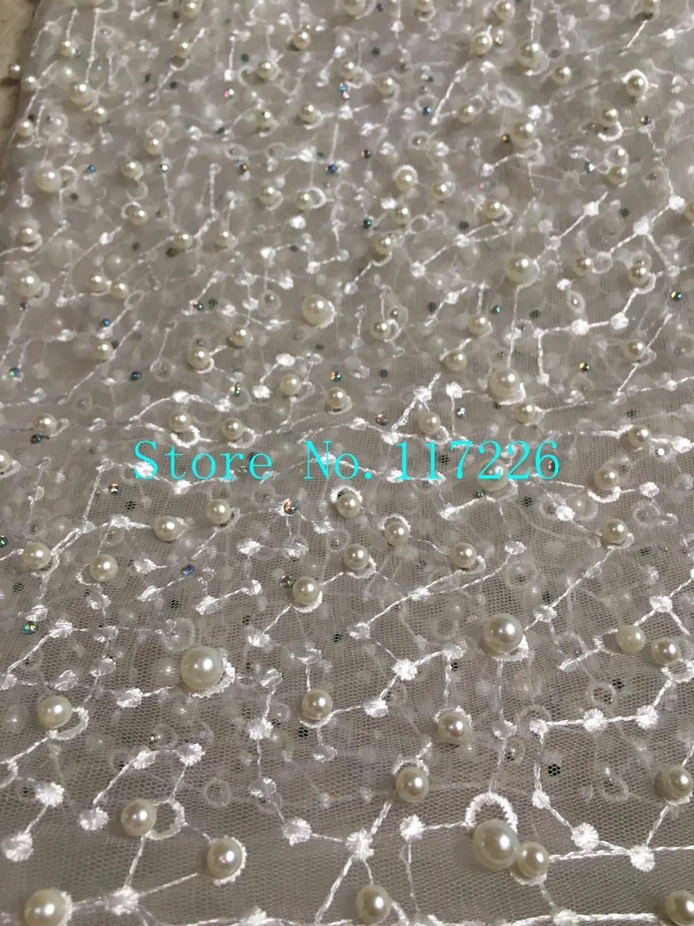 pretty JRB-103004 embroidered lace fabric top quality tulle mesh with a lot of beads for party dress | Дом и сад