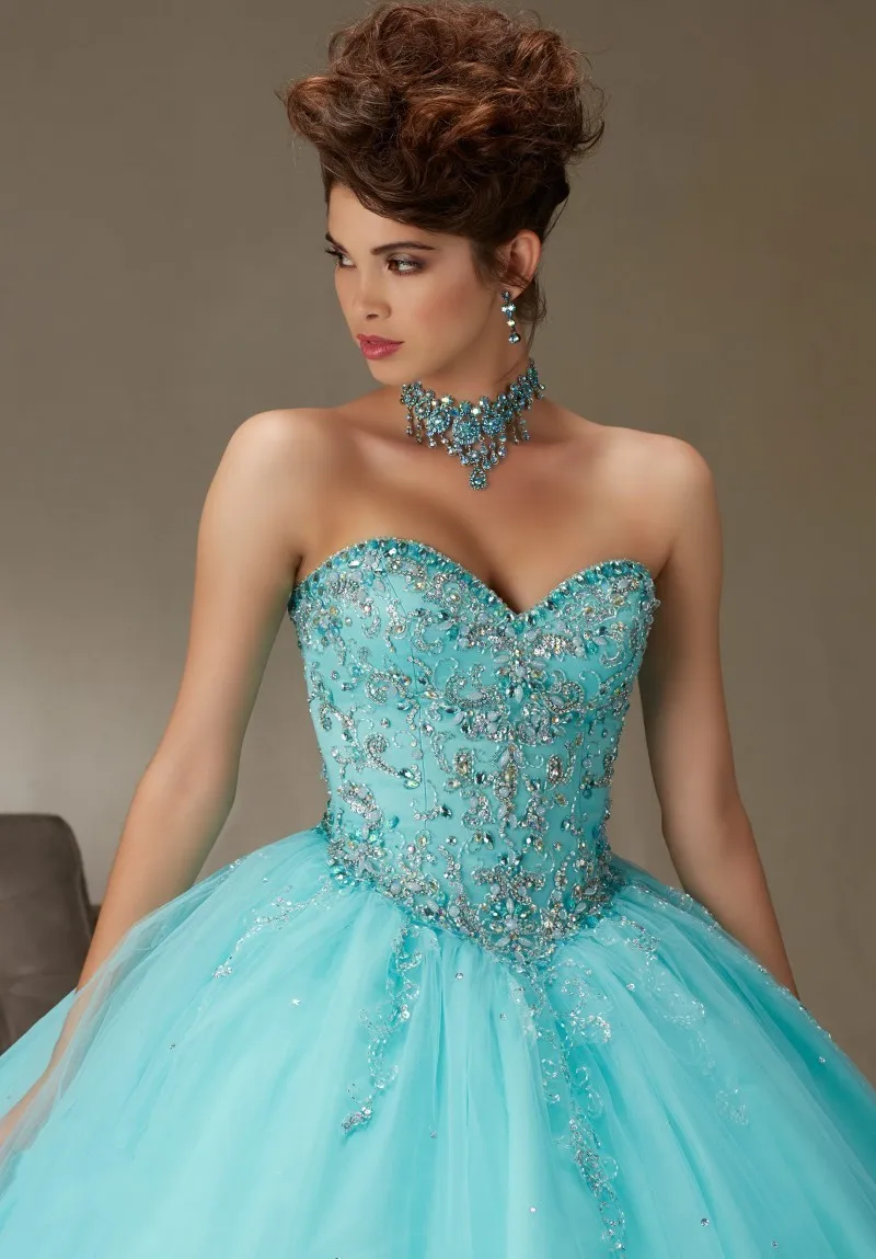 Принцесса бальное платье quinceanera платья для sweet 16 лет бисером милая дешевые gownsvestidos