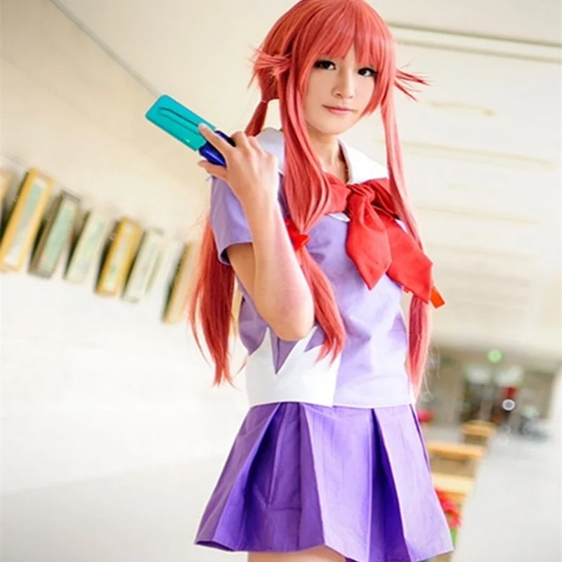 Костюмы для косплея аниме Mirai Nikki Gasai Yuno косплей парик женщин школьная форма