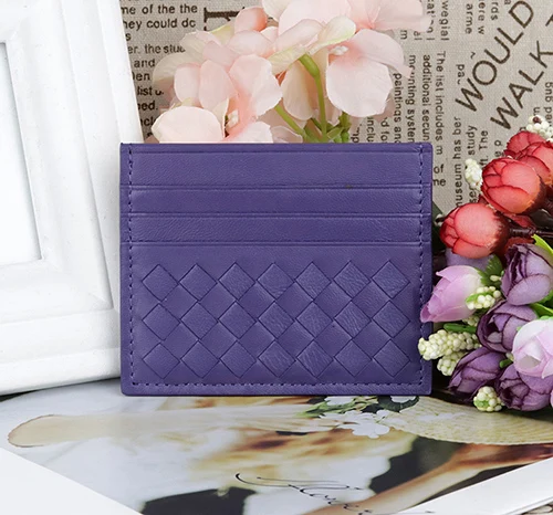 Purple COMFORSKIN, фирменный дизайн, роскошный, овечья кожа, ID карты, кредитницы, гарантия, натуральная кожа, чехол для карт, Мини кошельки для монет - Цвет: Purple