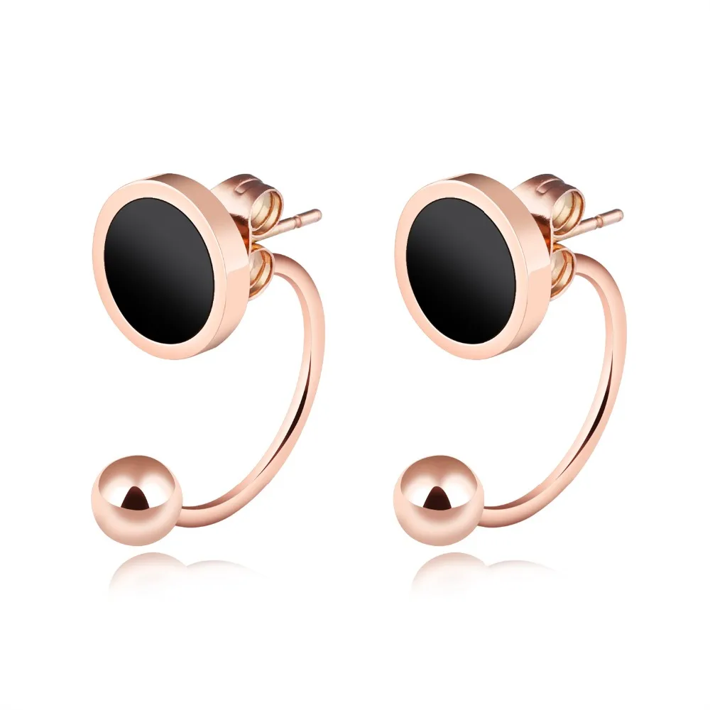 Модный императрица Стиль Jewelry цвета розового золота u-образный черный круглый