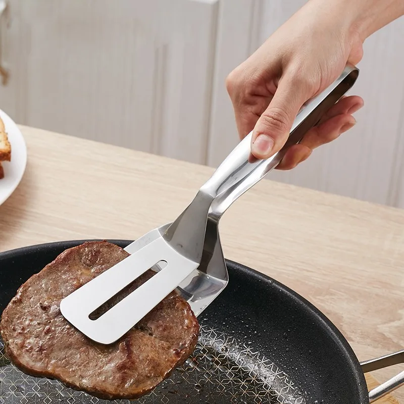 

Kitchen Cooking Tools Stainless Steel Barbecue Clip BBQ Tongs Fried Shovel Bread Meat Vegetable Clamp