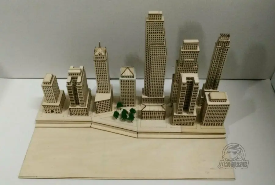 Деревянная Сборная модель в масштабе 1/700 виде порта Нью Йорка|Наборы для сборки