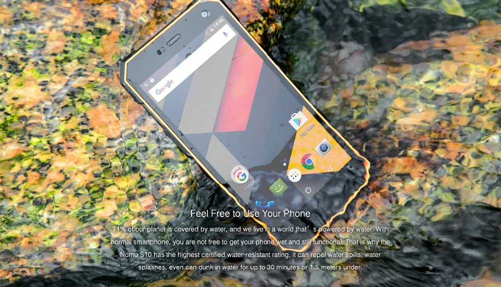Nomu S10 водонепроницаемый смартфон IP68 LTE 5000 мАч 5," HD MTK6737T четырехъядерный Android 6,0 ram 2 Гб rom 16 Гб 13 МП 4G OTG Мобильный телефон