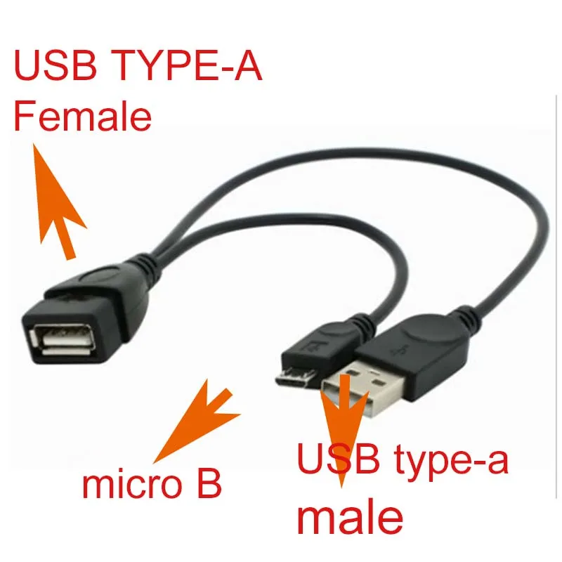 Кабель Micro USB OTG папа + дополнительное питание мама usb для смартфонов и планшетов