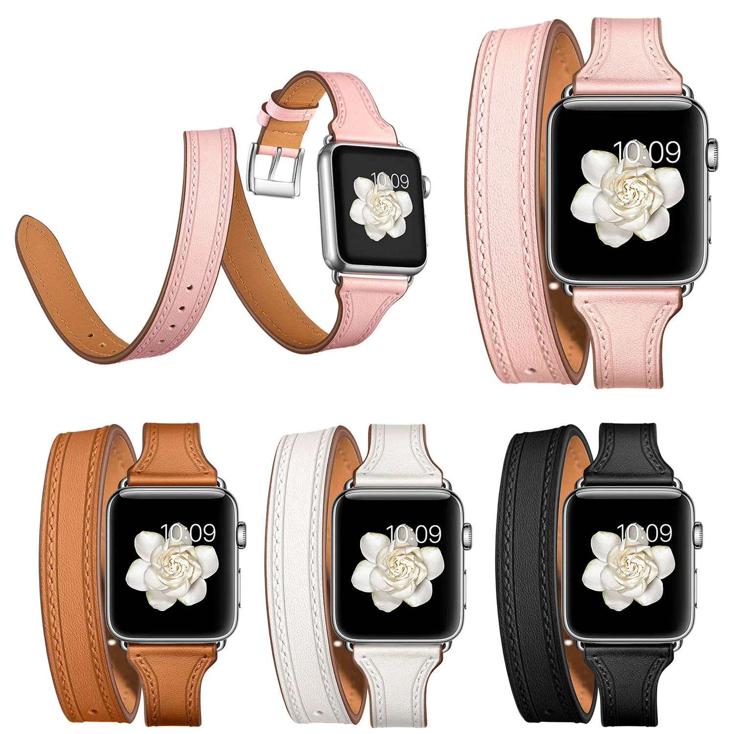 Ремешок из натуральной кожи для Apple Watch Band Series 5 4 3 2 1 44 мм 40 42 38 | Наручные часы