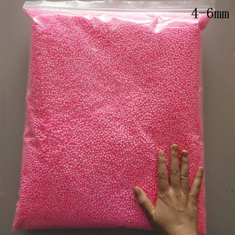 4-6mm Pink 250g 250 г 4-6 мм кровоточащий пенополистирол шарики из пенополистирола DIY снежные грязевые частицы аксессуары мелкий шарик из пенопласта Наполнитель из пенопласта - Color: 4-6mm Pink 250g