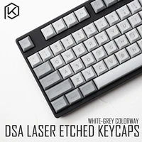 dsa pbt top printed legends granite grey white keycaps laser etched gh60 poker2 87 104 for mechanical keyboard