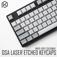 dsa pbt top Printed legends granite grey white Keycaps Laser Etched gh60 poker2 87 104 for mechanical keyboard