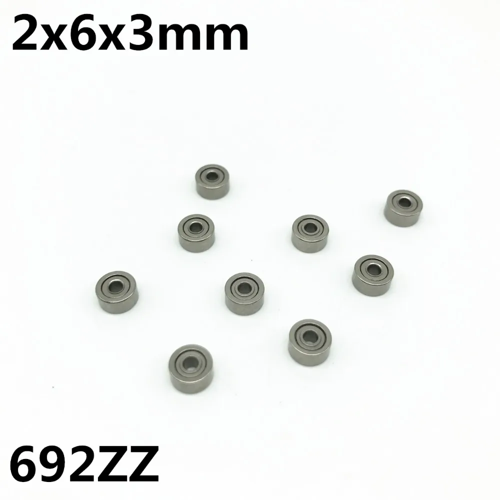 10Pcs 692ZZ L-620 2x6x3 mm Deep groove ball bearing Miniature bearing High quality Advanced High speed 692Z