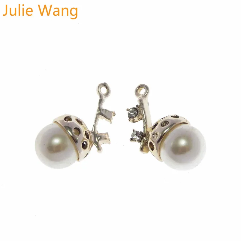 Ожерелье с кулоном Julie Wang 5 шт. из сплава золота жемчуга горного хрусталя|Шармы| |