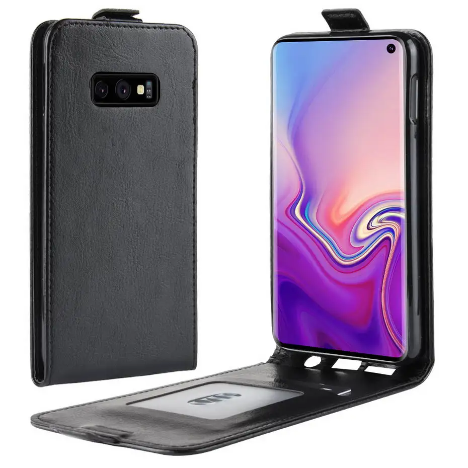 Роскошный чехол-книжка из искусственной кожи для Samsung galaxy S10e S10 Вертикальный Plus с