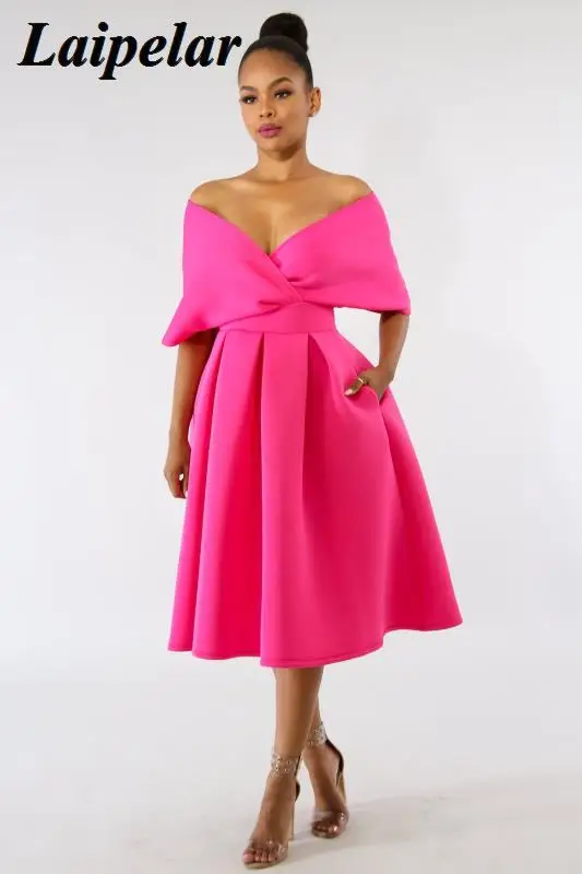 2021 summer dress robe sexy fashion v-neck short-sleeved party Laipelar | Женская одежда