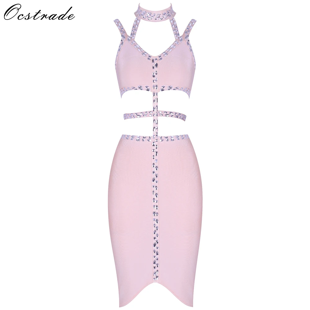 Ocstrade женское Бандажное платье 2019 летние Вечерние платья на Новый год розовый