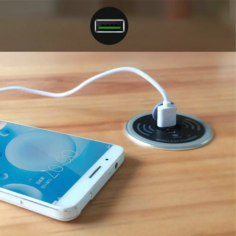 Беспроводное настольное зарядное устройство 3A type C 2.4A USB выход для samsung S9 S8 iPhone X