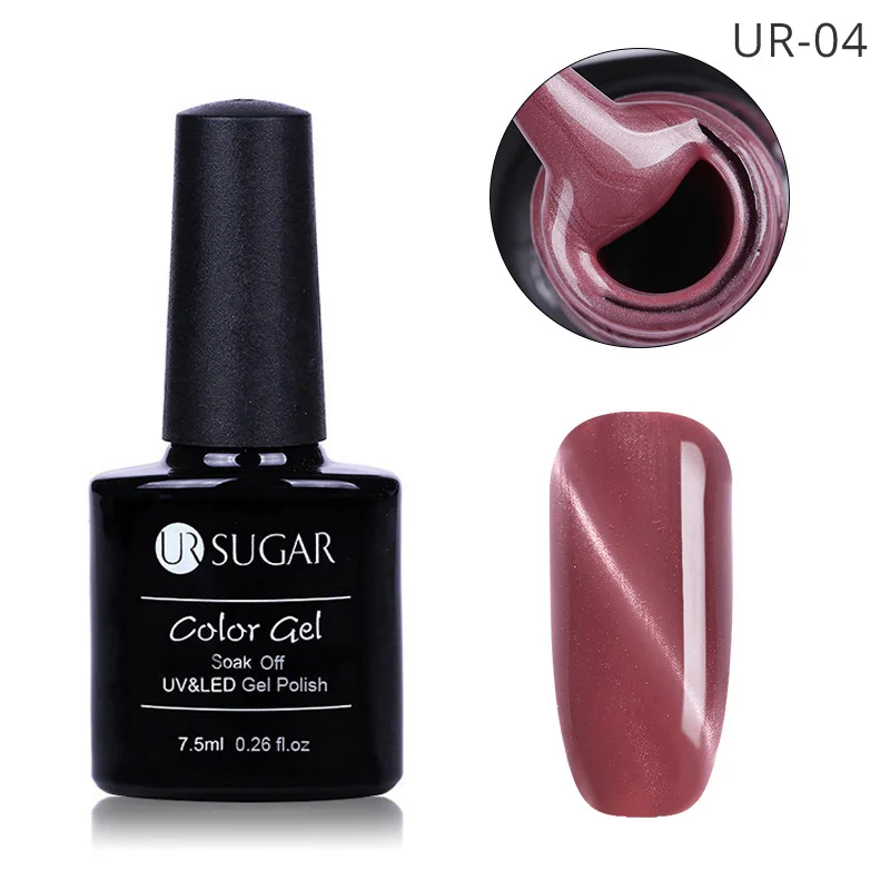 URE04 Ur Sugar 7,5 мл Магнитный Гель-лак для ногтей с эффектом «кошачий глаз» Хамелеон голографический Блеск УФ-гель лак красный гель замачиваемый лак для ногтей DIY - Цвет: URE04