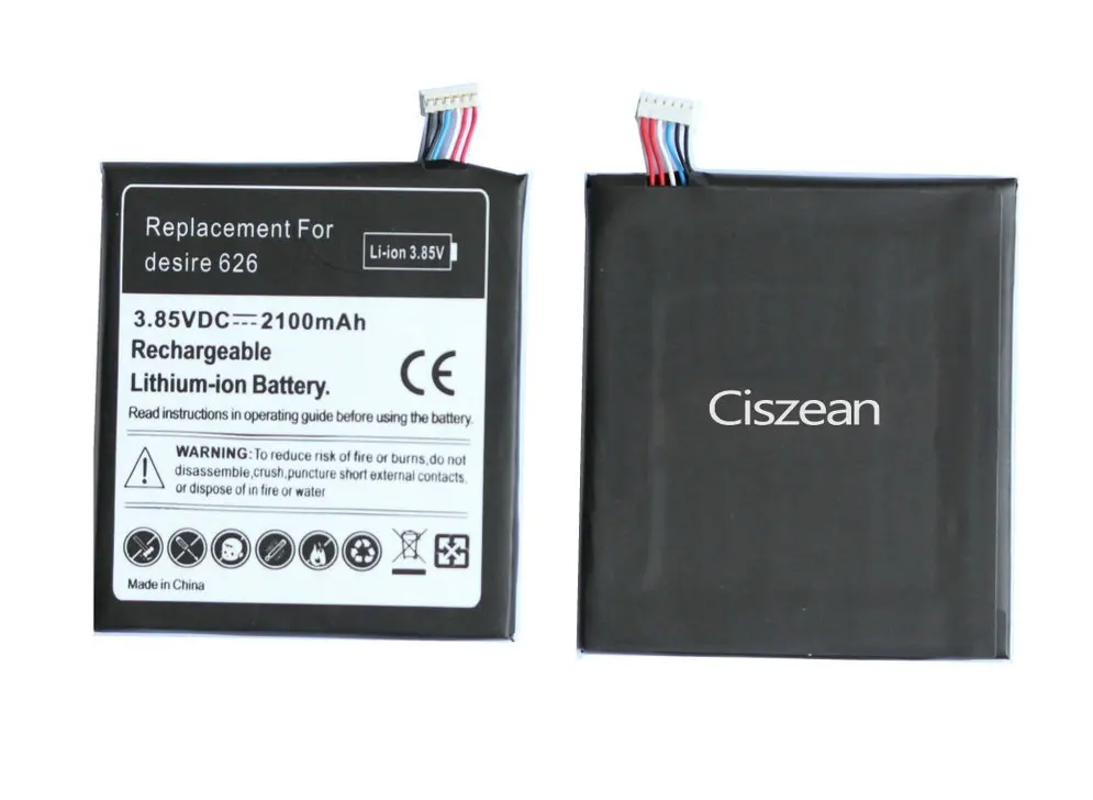Ciszean 2 шт./лот 2100 мАч B0PKX100 / BOPKX100 Сменный аккумулятор для HTC Desire 626 D626W D626T 626G 626S D262W D262D