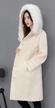 Имитация кашемира пальто большого размера дамское модное женское пальто толстое свободное элегантное высококачественное осенне-зимнее пальто B058 - Цвет: White