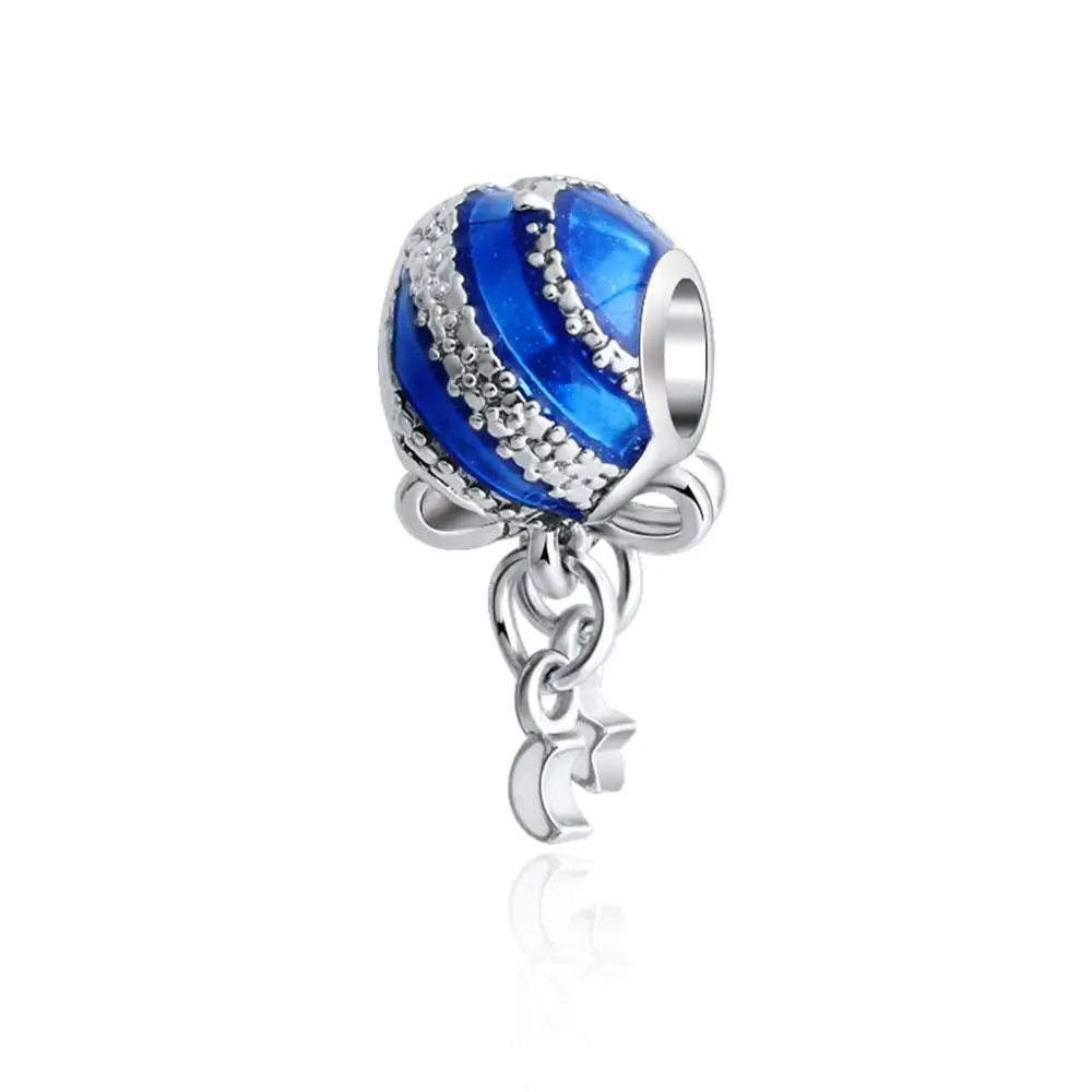 Новинка, браслет Pandora Charms, подвеска, брелок, ювелирные изделия для женщин, сердце, браслет с голубыми кристаллами, сделай сам, бусы - Цвет: A1561