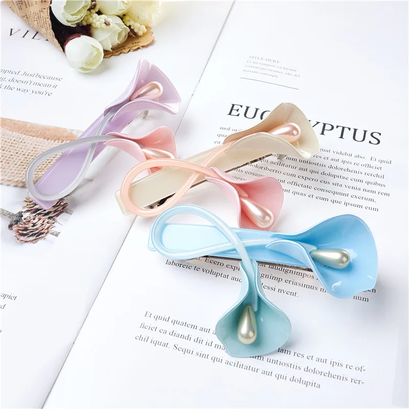 Роскошная заколка для волос, опал, бисер, лист из ацетатной ткани, в форме цветка, головной убор, ювелирное изделие OL для женщин, девушек, Элегантные Заколки, аксессуары для волос, шпилька