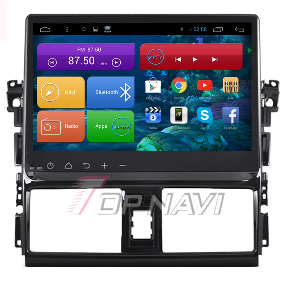 

Topnavi 10,2 "четырехъядерный Android 6,0 Автомобильный GPS-навигатор для Toyota Vios 2015 Авторадио Мультимедиа Аудио стерео, без DVD