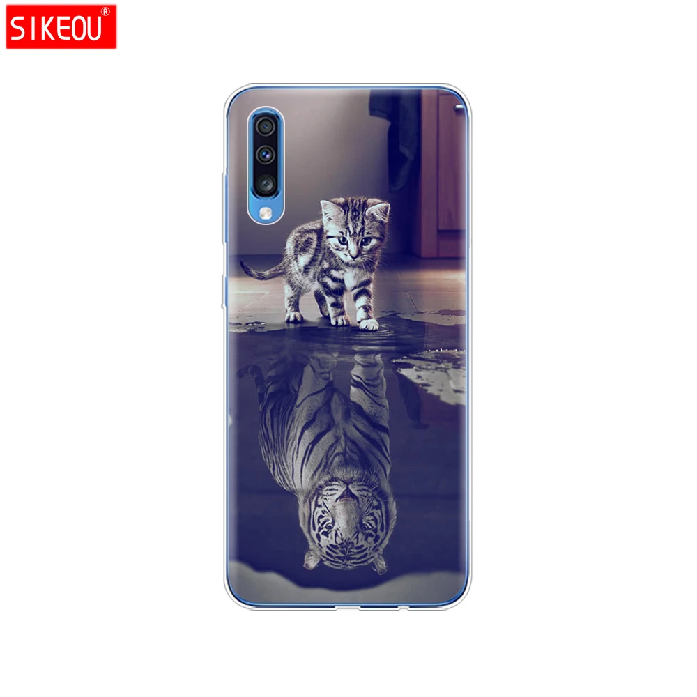For Samsung A70 Case Soft TPU Phone Back Cover For Samsung Galaxy A70 silicon Cases Coque Capa A 70 A705 A705F bumper Cat - Цвет: 12081