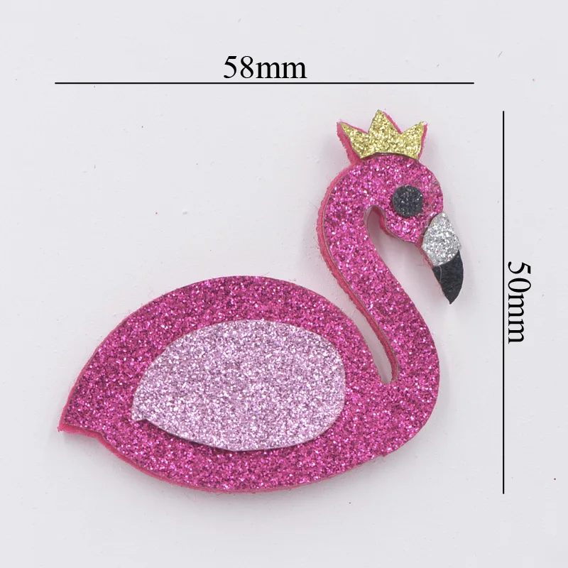 10 шт. блестящая ткань с мультяшной аппликацией Фламинго беспроводной