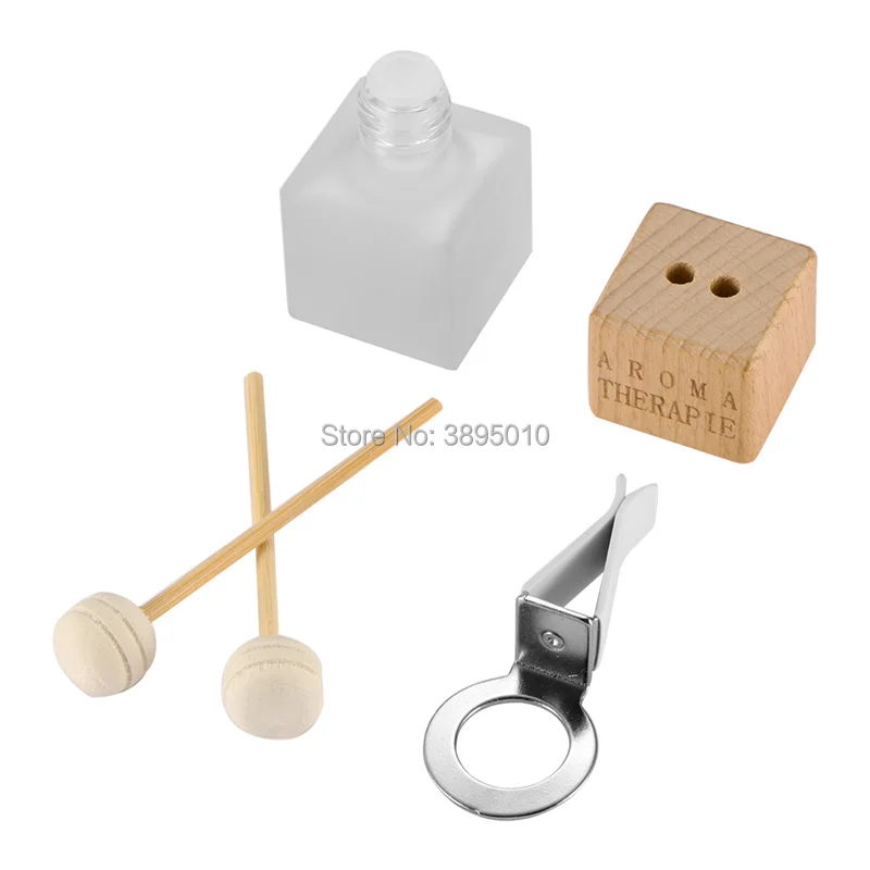 100Pcs 8ml Clear Glass Car Air Freshener Perfume Clip Diffuser Empty Essential Oil Vials Bottles Vent Outlet With Wooden Cap | Красота и