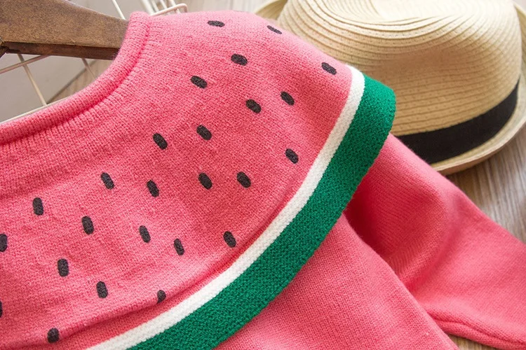 Lovely Baby Girls Watermelon Sweater Clothes Outfits Cotton 2018 New Toddler Kids Long Sleeve Cloak Knitted Tops Outwear 1-5Yrs | Детская