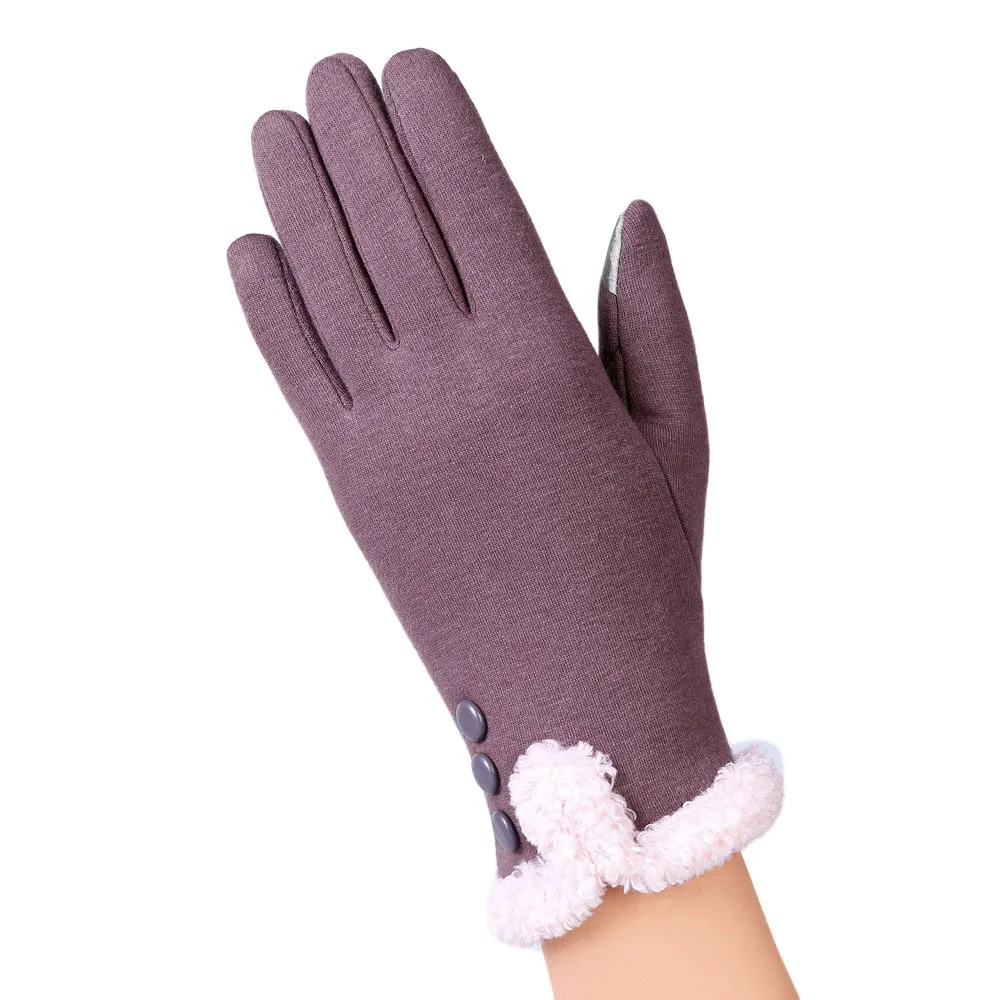 Классические Luvas de inverno женские модные зимние для активного отдыха, спортивная теплая перчатки варежки Eldiven однотонные розовые женские перчатки