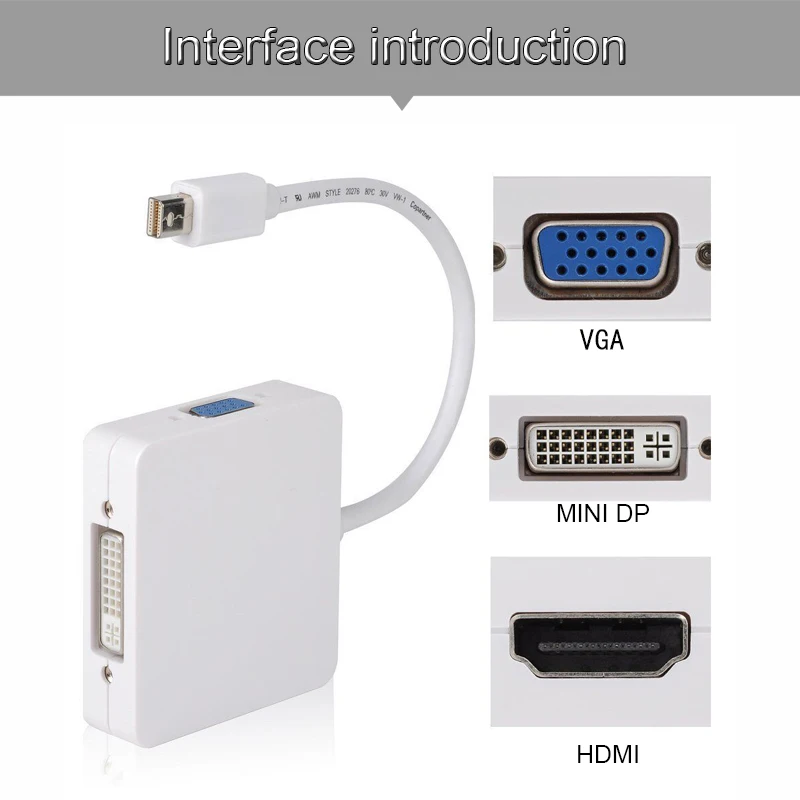 Мини DP DisplayPort к HDMI DVI VGA Display Port кабель адаптер для Apple MacBook Pro Mac Book Air Mini Dp Hdmi Vga Dvi
