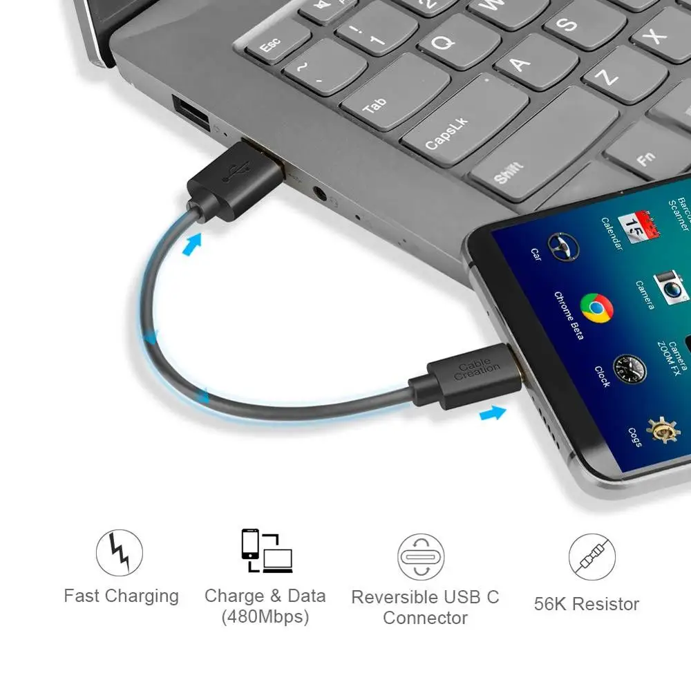 CableCreation короткий USB C кабель 6 дюймов Type (USB до A 2 0) совместимый с MacBook 12 Galaxy S10 и т. д. |