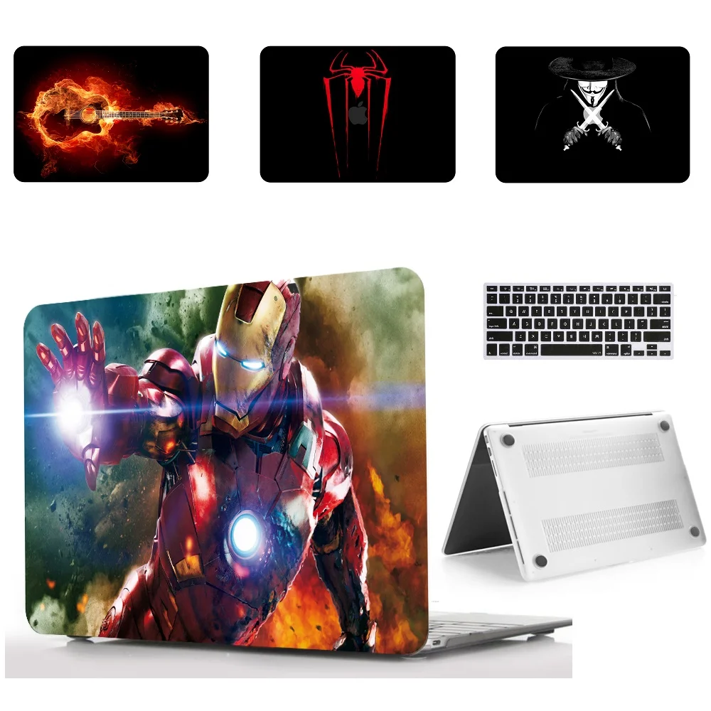 Жесткий чехол с рисунком масляной серии + прорезиненный для клавиатуры Macbook Pro 13/15