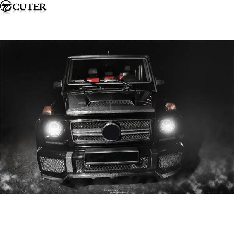 W463 G Class G500 G65 двухсторонние отверстия для капота двигателя из углеродного волокна