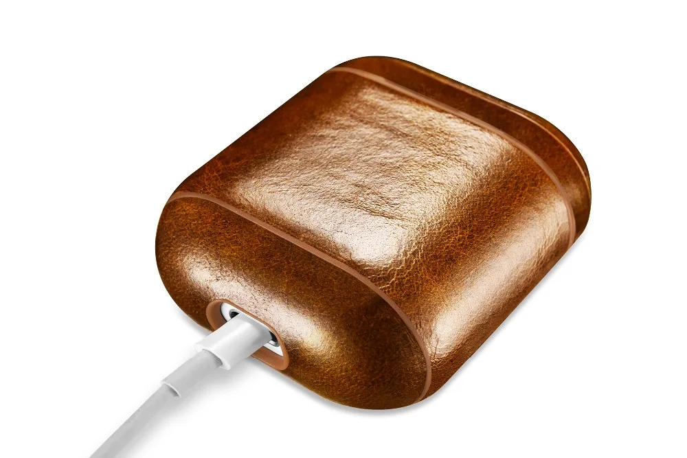 Чехол для гарнитуры из натуральной воловьей кожи для Apple AirPods, защитный чехол для зарядки Bluetooth, беспроводной чехол для наушников
