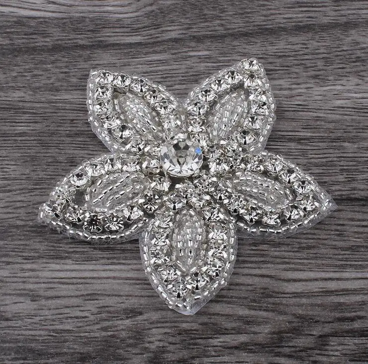 1 шт. шикарные украшения ручной работы пришитые бисером кристалл AB аппликация