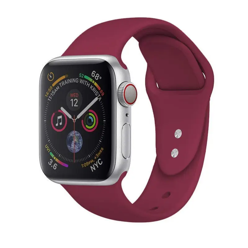Водонепроницаемый Мягкий Силиконовый ремешок для iWatch 1/2/3/4 серии с двойной