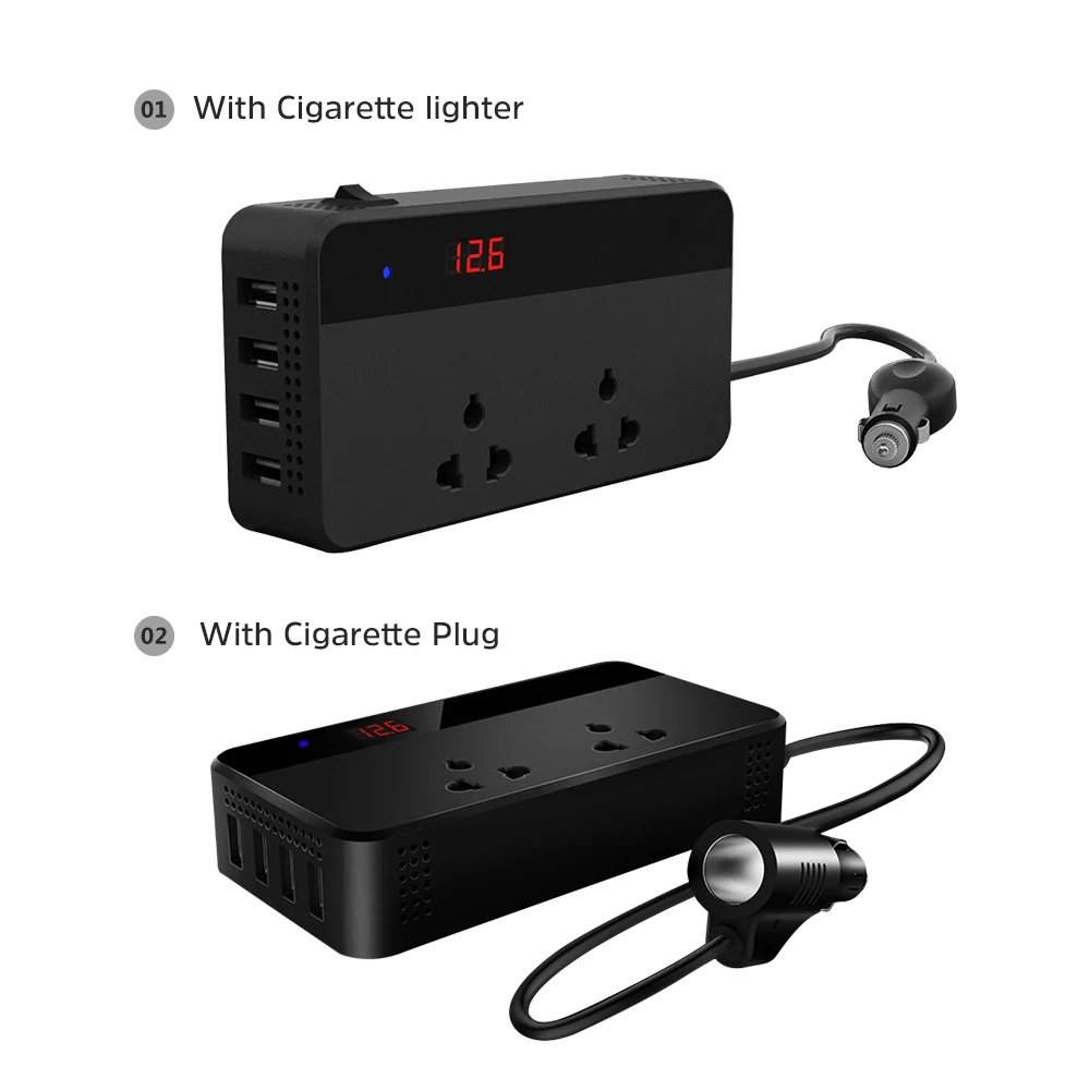 AOSHIKE автомобильный инвертор 12 В 220 200 Вт 4 USB Инвертор модифицированный