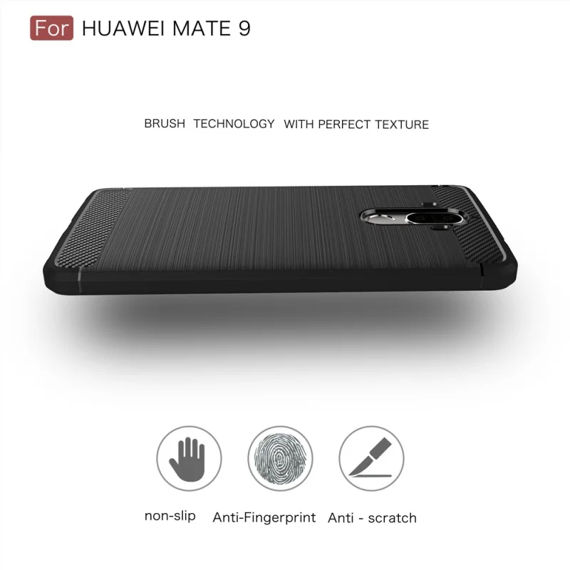 Чехол для телефона Huawei Mate 9 матовый чехол из углеродного волокна мобильного ТПУ |